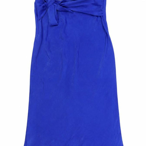 F&F Womens Blue Polyester Straight & Pencil Skirt Size 12 Zip