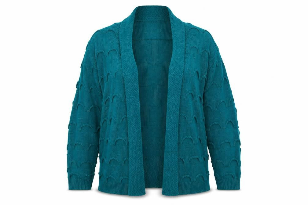 Glimpse Design Womens Green Round Neck Acrylic Cardigan Jumper Size L