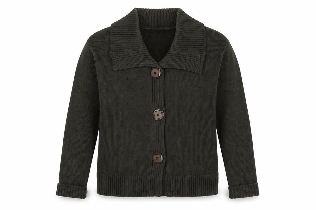 Just Elegance Womens Green V-Neck Acrylic Cardigan Jumper Size M