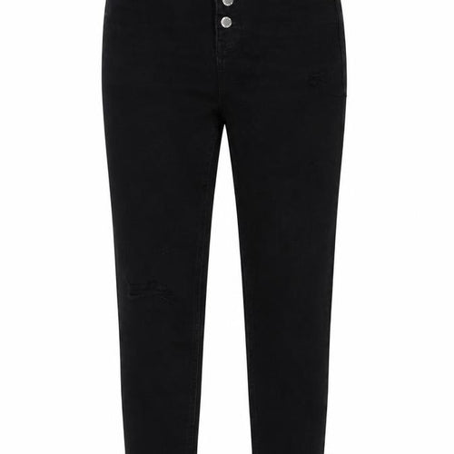Denim & Co. Womens Black Cotton Tapered Jeans Size 12 L27 in Regular