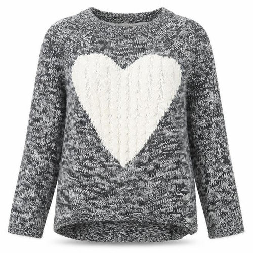 Heart & Soul Womens Grey Crew Neck Acrylic Pullover Jumper Size 12