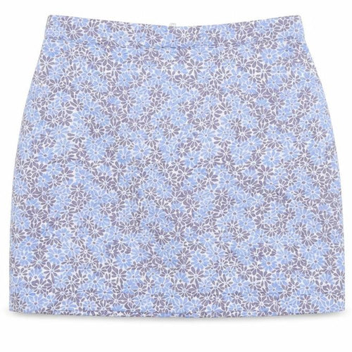 Exhibit Womens Blue Floral Polyester A-Line Skirt Size 8 Zip