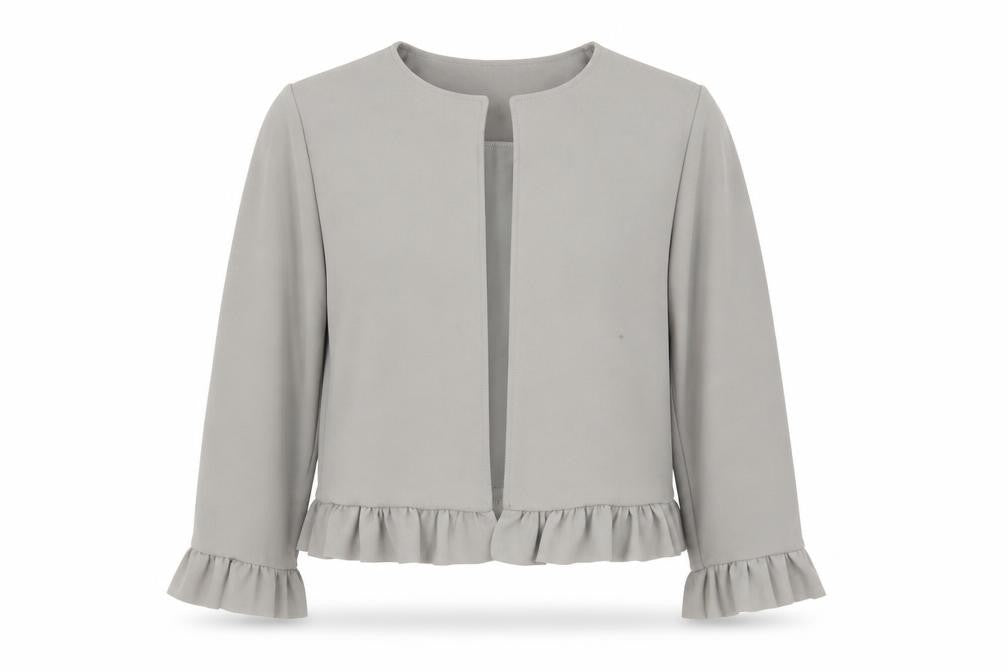 Front view of New Look women’s grey jacket blazer, size UK 8