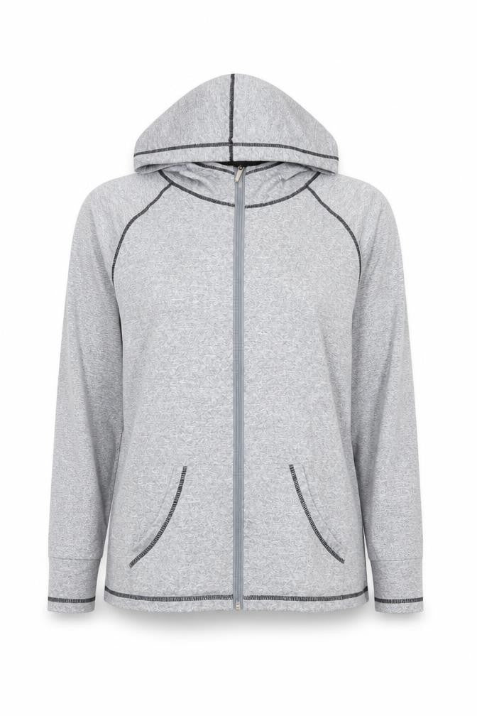 Sykooria Womens Grey Polyester Full Zip Hoodie Size XL