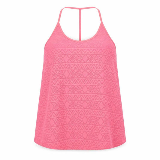 Front view of Resort women’s pink polyester basic tank, size UK 12, round neck
