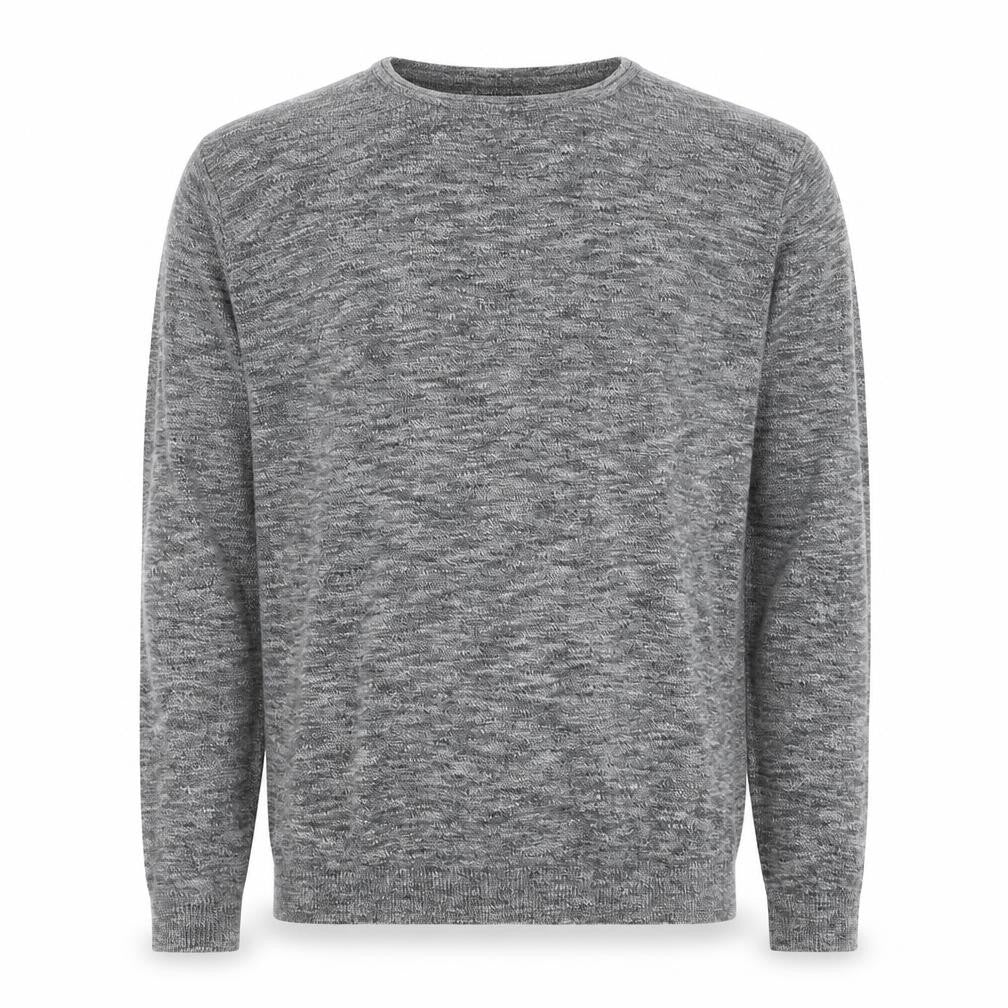 Front view of Next men’s grey round neck cotton jumper, size M