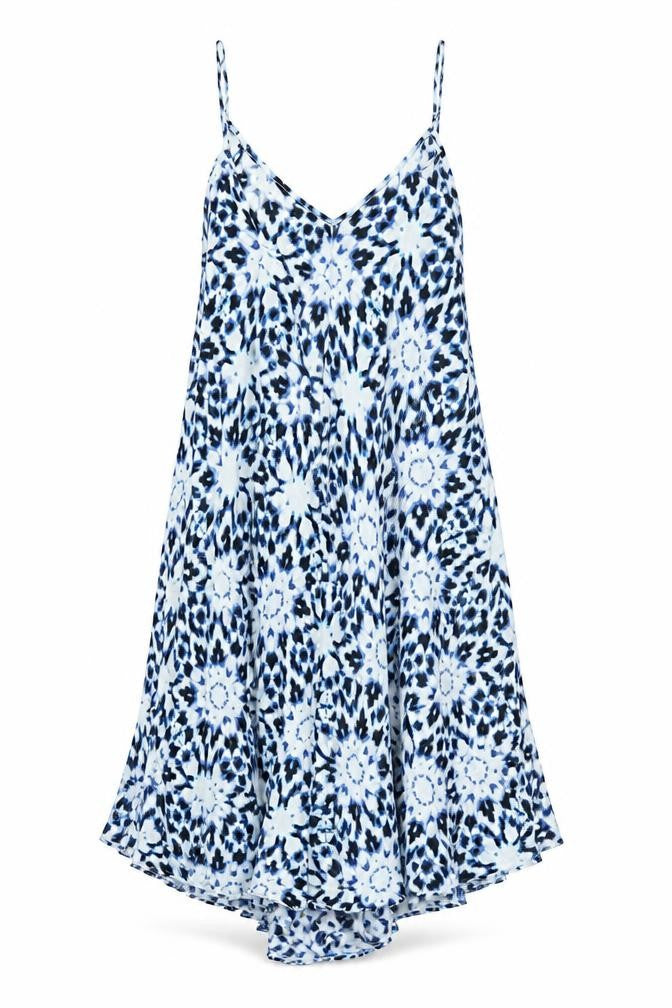 New Look Womens Blue Viscose Fit & Flare Size 8 V-Neck