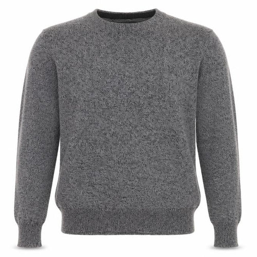 Atlantic Bay Mens Grey Round Neck Cotton Pullover Jumper Size M