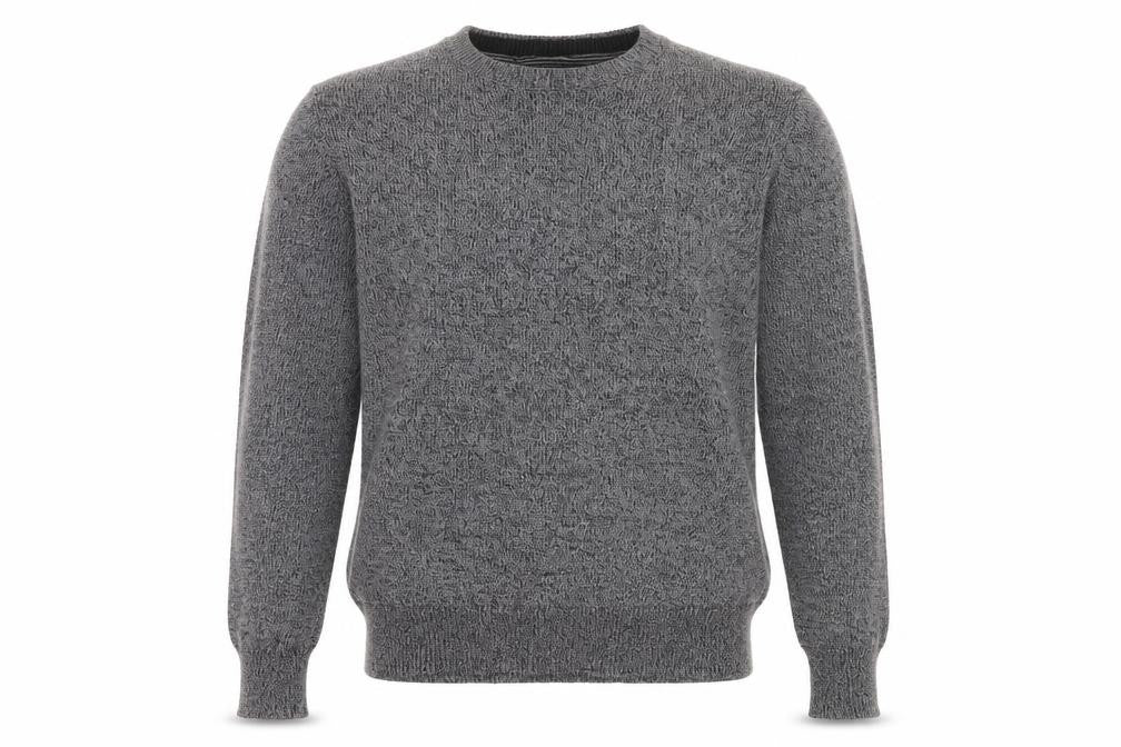 Atlantic Bay Mens Grey Round Neck Cotton Pullover Jumper Size M