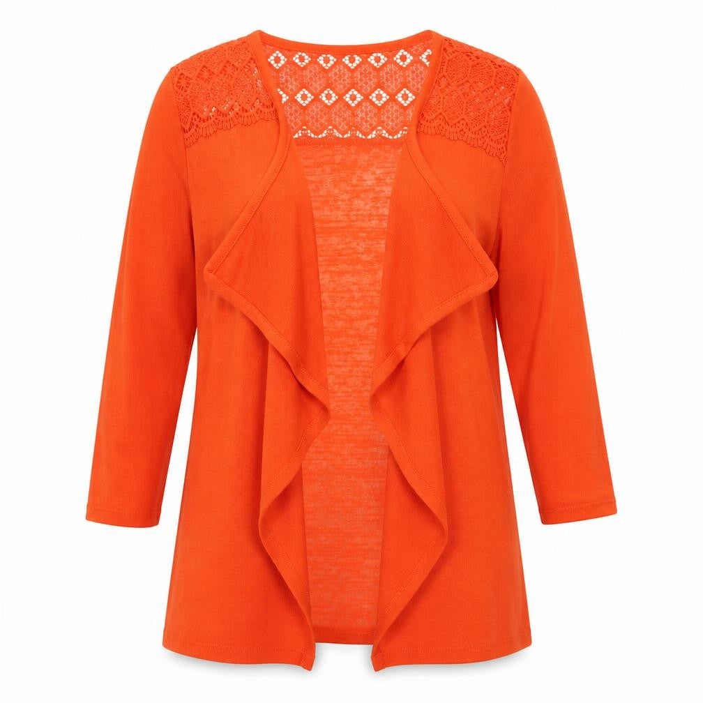 George Womens Orange V-Neck Polyester Cardigan Jumper Size S