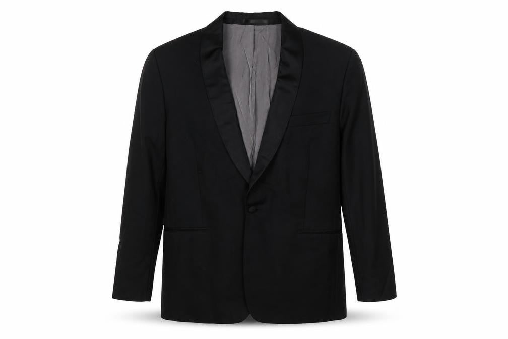 Front view of Preworn men’s black jacket blazer, size M