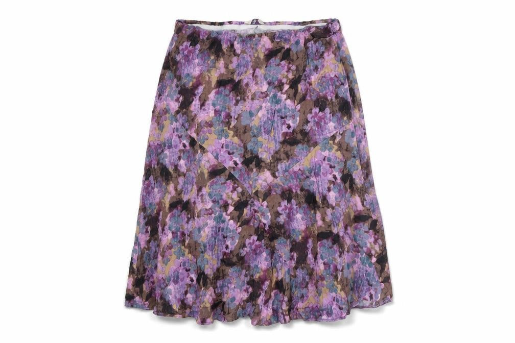 Classic Womens Purple Geometric Viscose A-Line Skirt Size 12