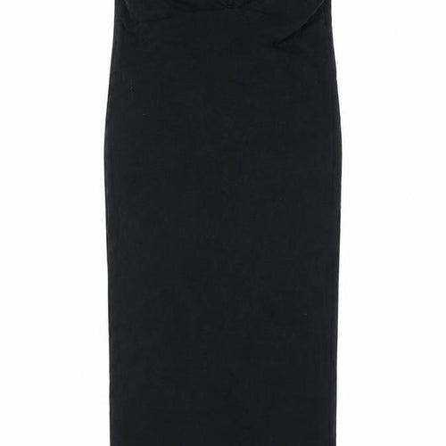 Miss Selfridge Womens Black Polyester Bodycon Size 6 Off the Shoulder