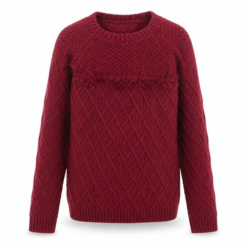 Nutmeg Girls Purple Crew Neck Argyle/Diamond Cotton Pullover Jumper Size 11-12 Years Pullover