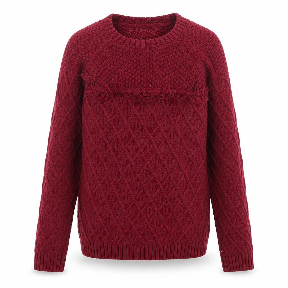 Nutmeg Girls Purple Crew Neck Argyle/Diamond Cotton Pullover Jumper Size 11-12 Years Pullover