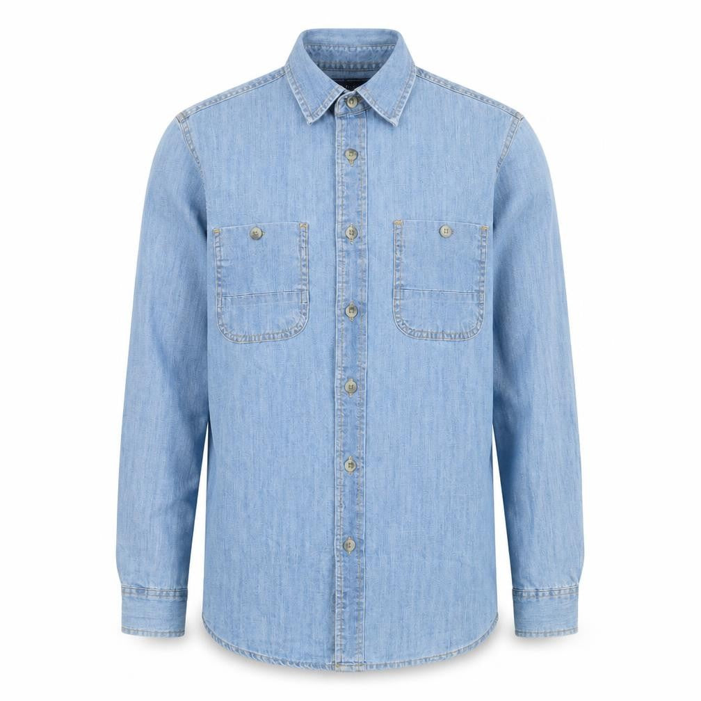 Topman Mens Blue Cotton Button-Up Size S Collared Button