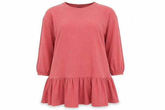 Front view of New Look women’s pink cotton fit & flare, size UK 14, round neck
