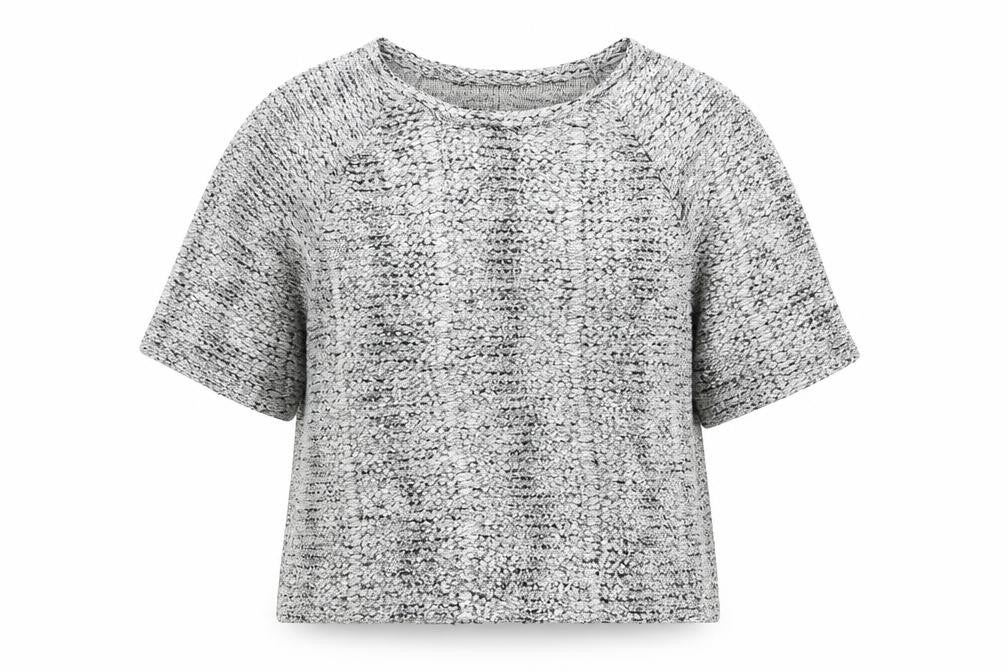 Front view of Next women’s silver round neck cotton jumper, size UK 10