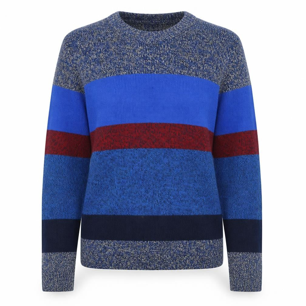 Topman Womens Multicoloured Round Neck Striped Cotton Pullover Jumper Size M