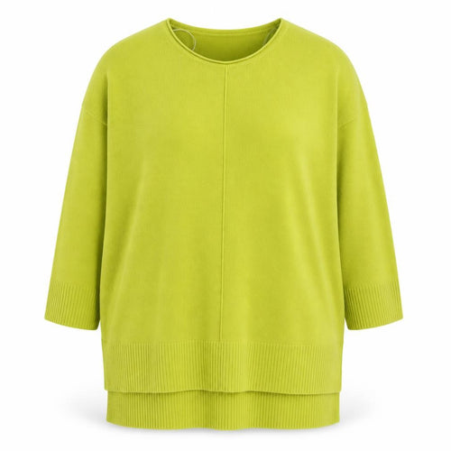 BASSINI Womens Green Round Neck Acrylic Pullover Jumper Size L