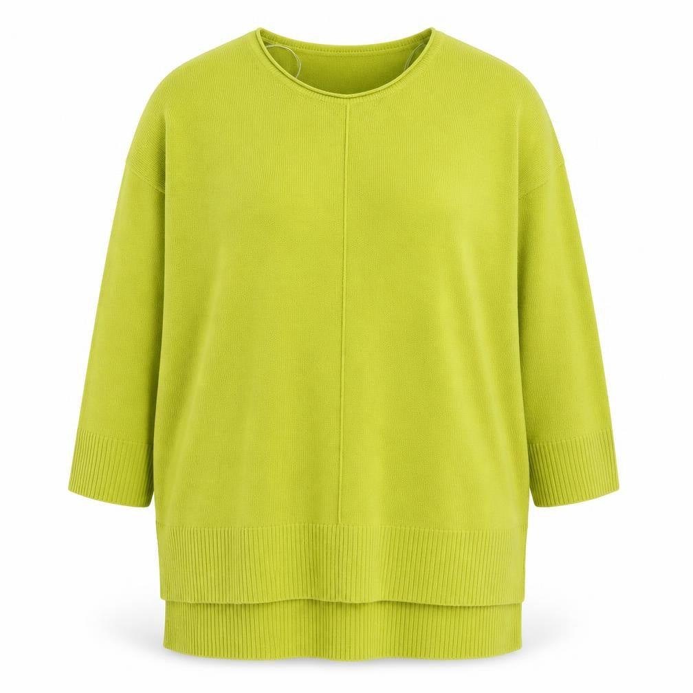 BASSINI Womens Green Round Neck Acrylic Pullover Jumper Size L