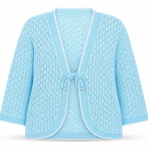 amare Womens Blue Round Neck Acrylic Cardigan Jumper Size S