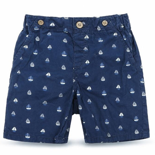 H&M Boys Blue 100% Cotton Cropped Trousers Size 12-18 Months