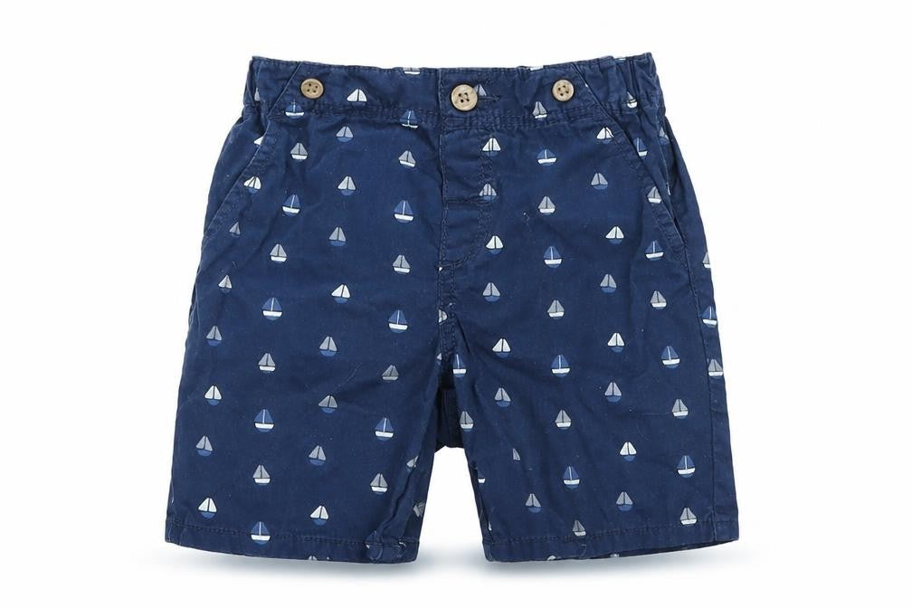 H&M Boys Blue 100% Cotton Cropped Trousers Size 12-18 Months