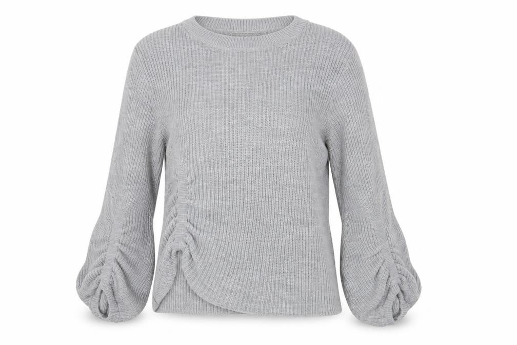 Miss Selfridge Womens Grey Crew Neck Acrylic Pullover Jumper Size 8