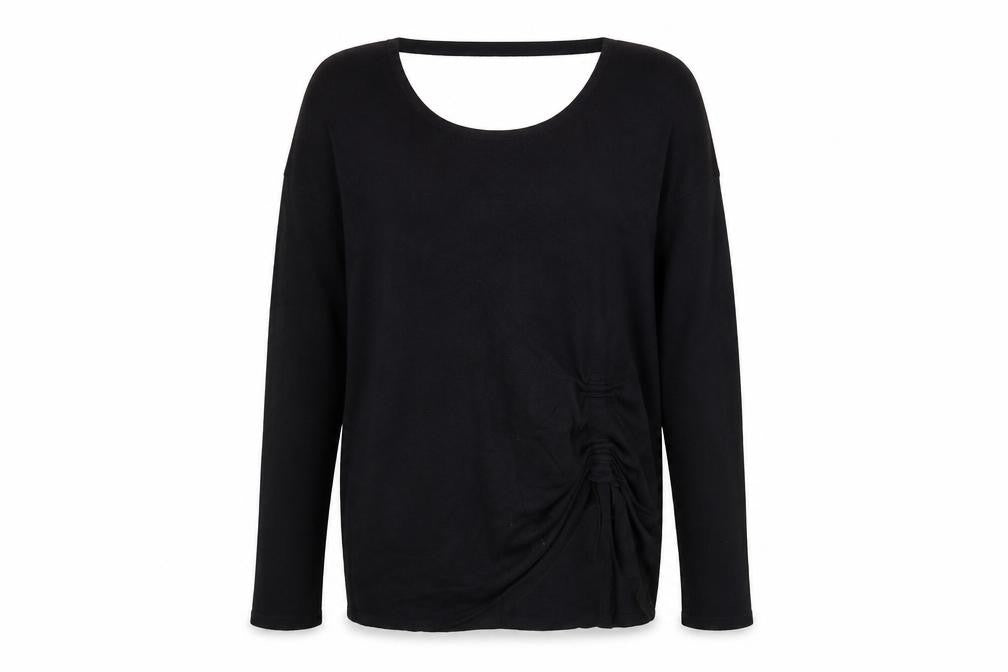 F&F Womens Black Boat Neck Viscose Pullover Jumper Size 10