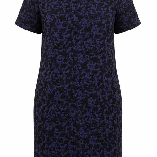 F&F Womens Purple Geometric Polyester Sheath Size 14 Round Neck