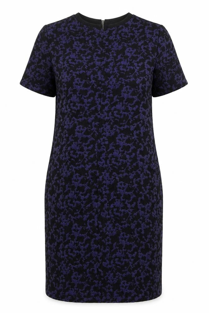F&F Womens Purple Geometric Polyester Sheath Size 14 Round Neck