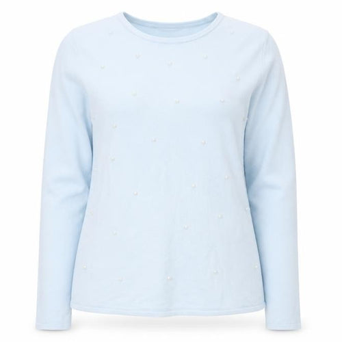 Bonmarché Womens Blue Round Neck Acrylic Pullover Jumper Size 14