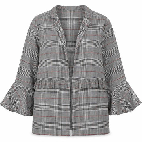 Innocence Womens Grey Roll Neck Plaid Polyester Cardigan Jumper Size 10