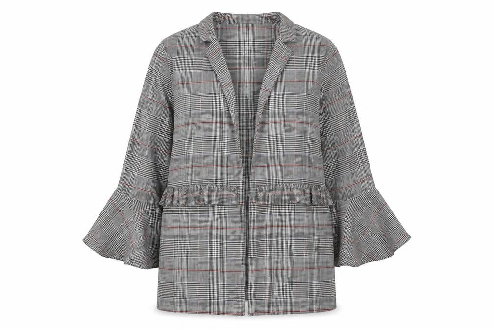Innocence Womens Grey Roll Neck Plaid Polyester Cardigan Jumper Size 10