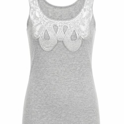 Topshop Womens Grey Viscose Camisole Tank Size 6 Scoop Neck