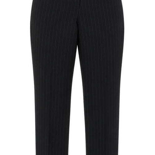 Dorothy Perkins Womens Black Striped Polyester Trousers Size 12 L28 in Regular Button