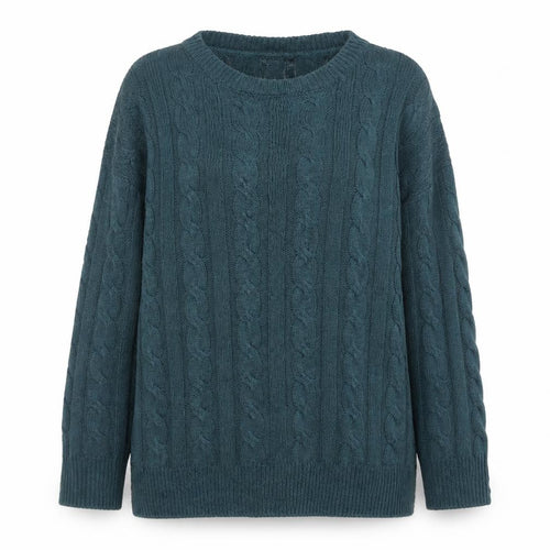 SheIn Womens Green Round Neck Acrylic Pullover Jumper Size M