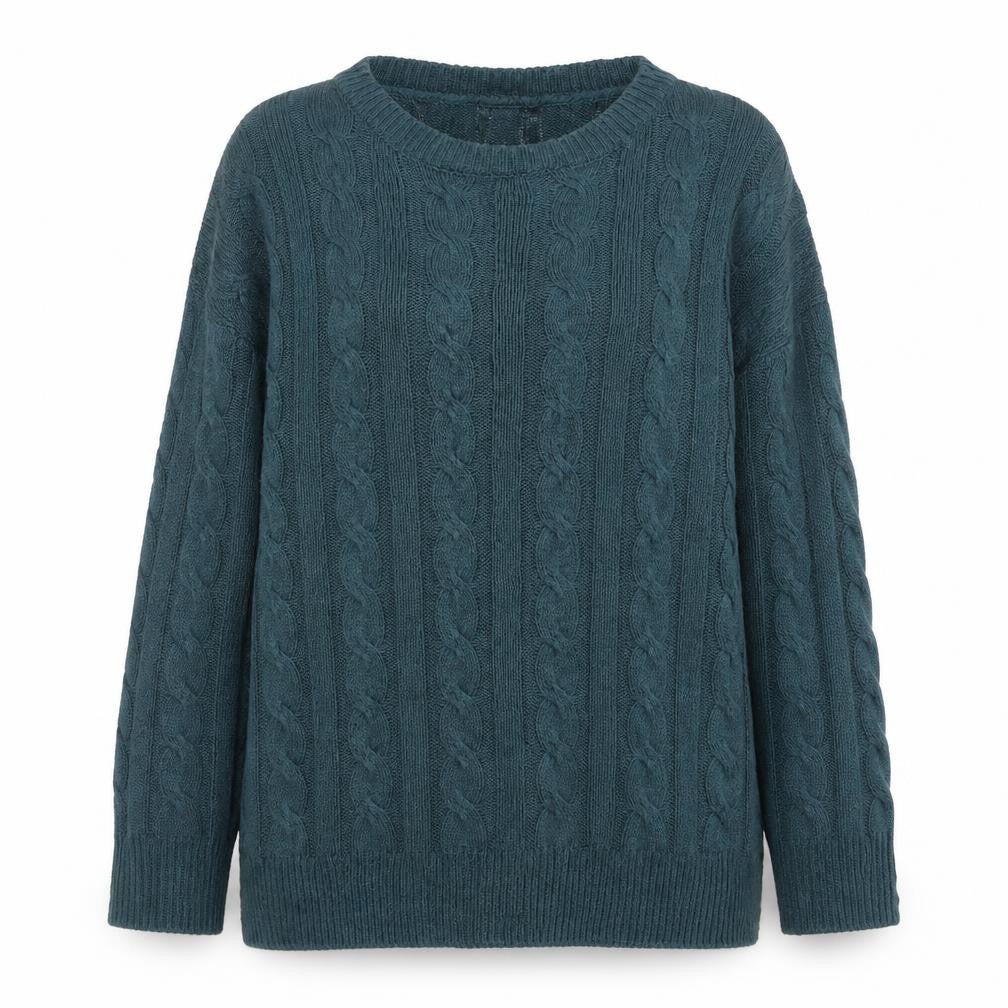 SheIn Womens Green Round Neck Acrylic Pullover Jumper Size M