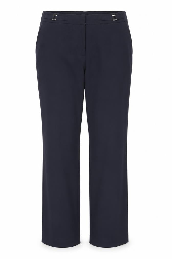 M&Co Womens Blue Cotton Trousers Size 12 L28 in Regular