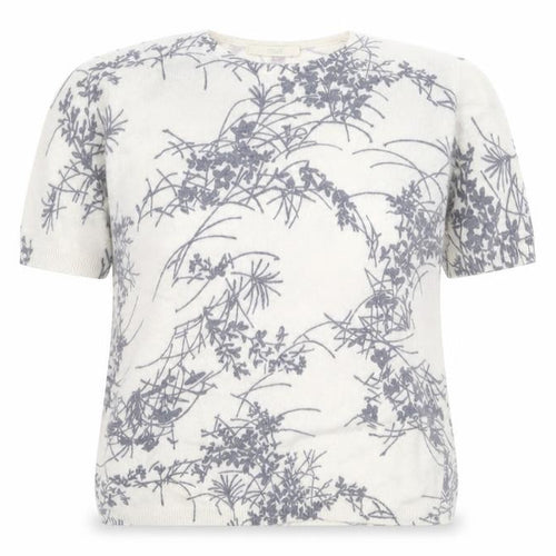 Marks and Spencer Womens White Round Neck Floral Angora Pullover Jumper Size 12