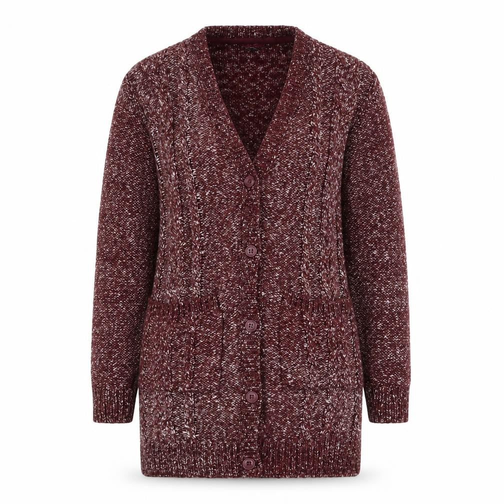House of Fraser Womens Red V-Neck Cotton Cardigan Jumper Size XS