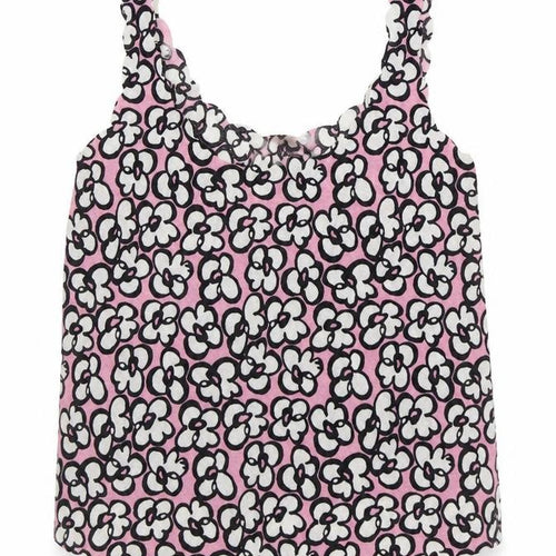 Topshop Womens Pink Geometric Polyester Camisole Tank Size 4 Scoop Neck