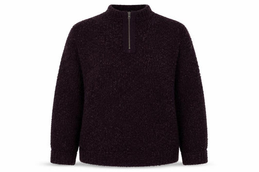 Front view of Tu women’s purple round neck polyester jumper, size UK 12