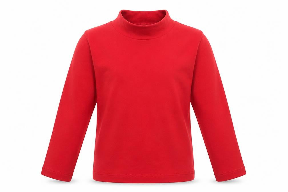 Front view of George girls’ red cotton basic casual, size 4-5, years high neck pullover