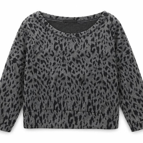 George Womens Grey Boat Neck Animal Print Polyester Pullover Jumper Size 8