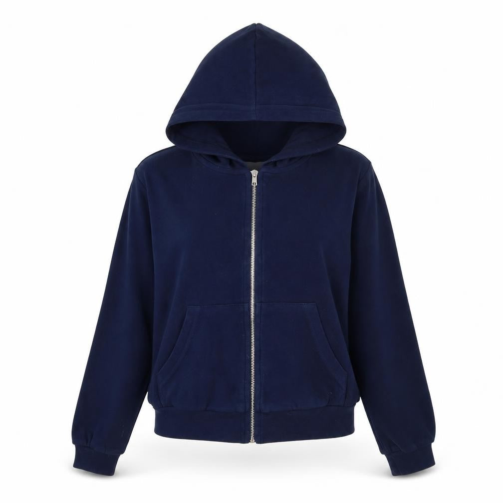 Grunt Womens Blue Cotton Full Zip Hoodie Size S Zip