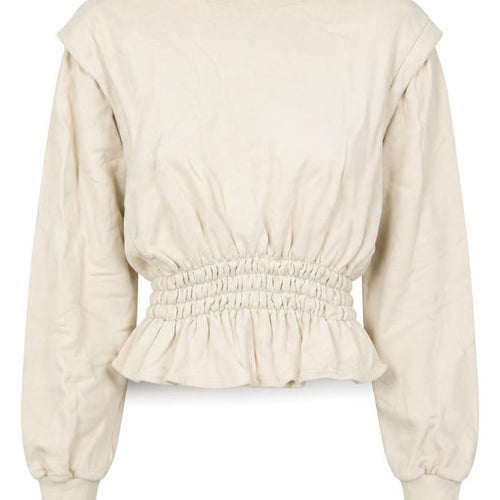 Pull&Bear Womens Beige Round Neck Cotton Pullover Jumper Size S