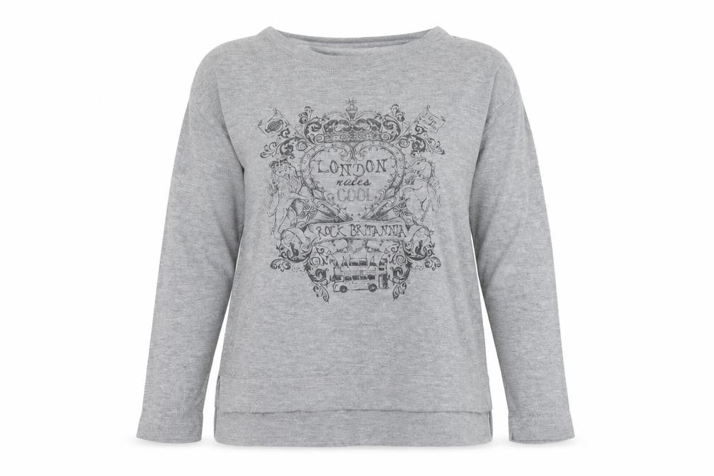 Dorothy Perkins Womens Grey Round Neck Viscose Pullover Jumper Size 6 - London Bus