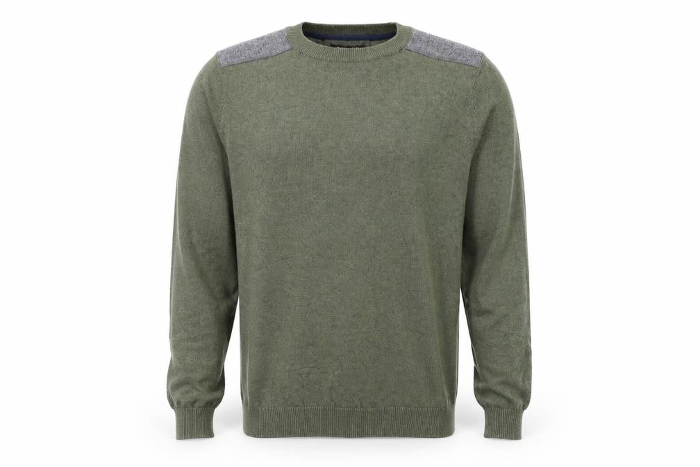 New Look Mens Green Round Neck Cotton Pullover Jumper Size M